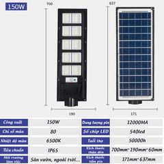 Đèn Led Năng Lượng Mặt Trời Sân Vườn, Đường Phố Công Suất 30-200W