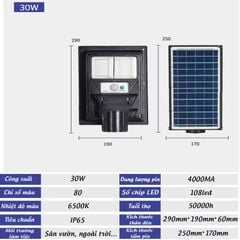 Đèn Led Năng Lượng Mặt Trời Sân Vườn, Đường Phố Công Suất 30-200W