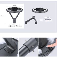 Đèn Năng Lượng Mặt Trời Cao Cấp Sân Vườn Công Viên Loại Không Thấm Nước