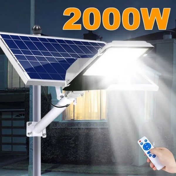 Đèn năng lượng mặt trời sân vườn 2000W tiêu chuẩn IP67 phạm vi chiếu sáng 300m2