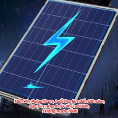 Đèn Ngoài Trời Năng Lượng Mặt Trời Sân Vườn Liền Thể 2 Cánh Có Cảm Biến Chuyển Động 800W, 1000W, 1200W