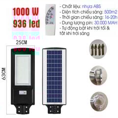 Đèn Ngoài Trời Năng Lượng Mặt Trời Siêu Sáng Chống Nước IP65 Có Cảm Biến Cơ Thể Người Công Suất Cao 500W-1000W