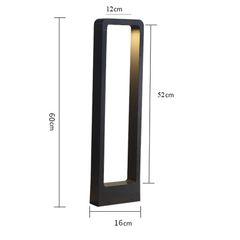 Đèn Sân Vườn Hình Chữ Nhật Rỗng Bằng Nhôm Màu Đen