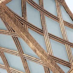 Đèn Trang Trí Sân Vườn Năng Lượng Mặt Trời Liền Thể, Mái Chóp Hình Lưới Màu Vàng Nhôm Mạ Đồng