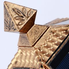 Đèn Trang Trí Sân Vườn Năng Lượng Mặt Trời Liền Thể, Mái Chóp Hình Lưới Màu Vàng Nhôm Mạ Đồng