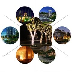 Đèn Cắm Cỏ Sân Vườn Năng Lượng Mặt Trời Liền Thể Bằng Nhựa Và Inox, Màu Đen