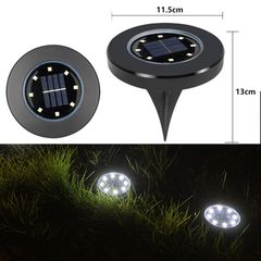 Đèn Cắm Cỏ Sân Vườn Năng Lượng Mặt Trời Liền Thể Bằng Nhựa Và Inox, Màu Đen