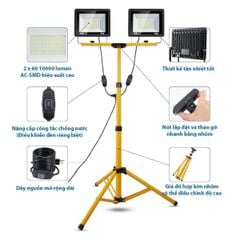 Đèn Pha Chiếu Sáng Di Động Có Chân Đế Dùng Cho Các Hoạt Động Ngoài Trời