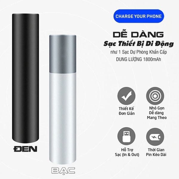 Đèn Pin Led Mini Siêu Sáng Có USB Hỗ Trợ Sạc Dự Phòng Cho Điện Thoại