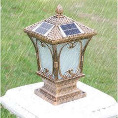 Đèn Gắn Trụ Cổng Năng Lượng Mặt Trời Mái Chóp Hình Trái Táo