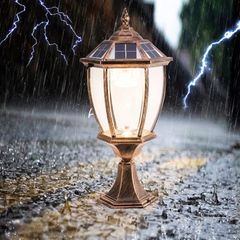 Đèn Trụ Cổng Năng Lượng Mặt Trời Biệt Thự, Villa Không Thấm Nước Phong Cách Châu Âu