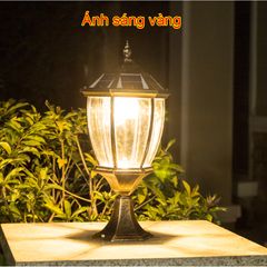 Đèn Trụ Cổng Năng Lượng Mặt Trời Biệt Thự, Villa Không Thấm Nước Phong Cách Châu Âu