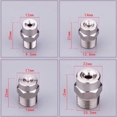 Béc Phun Nước Hình Nón Đặc (Full Cone) Góc Rộng 120° Cho Tháp Xử Lý Khí Thải SS304 DN15