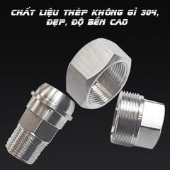 Khớp Nối Nhanh 2 Đầu Ren Ngoài Hoặc Đuôi Chuột Với Ống