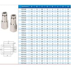 Khớp Nối Nhanh Khí Nén Loại Thẳng Bằng Inox Không Gỉ 304-316 PCF