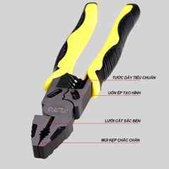 Kìm Đa Năng Bằng Thép CRV Cắt Uống Dây Thép, Sắt, Dây Mạng