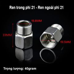 Cà Rá Inox - Lơ Thu Inox 201/304 Nối Ren Trong Ren Ngoài