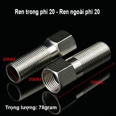 Cà Rá Inox - Lơ Thu Inox 201/304 Nối Ren Trong Ren Ngoài