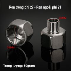 Cà Rá Inox - Lơ Thu Inox 201/304 Nối Ren Trong Ren Ngoài