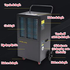 Máy Hút Ẩm Công Nghiệp Công Suất Lớn UK-1388C Hút Ẩm 138L/Ngày Diện Tích Sử Dụng 150-220 m²
