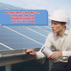 Máy Phát Điện Năng Lượng Mặt Trời 1000W (Điện 220V) - Tấm Pin NLMT 120W - Ắc Quy 55AH