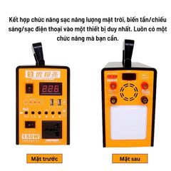 Máy phát điện năng lượng mặt trời gia đình cấp điện 12V và 220V, công suất 150W-300W