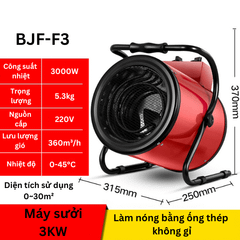 Máy Sưởi Công Nghiệp 3kW-15kW Có Vây Nóng