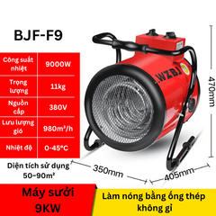 Máy Sưởi Công Nghiệp 3kW-15kW Có Vây Nóng