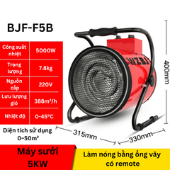 Máy Sưởi Công Nghiệp 3kW-15kW Có Vây Nóng