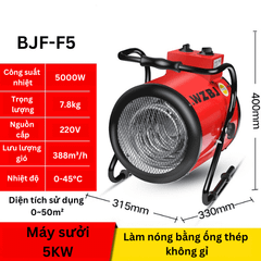 Máy Sưởi Công Nghiệp 3kW-15kW Có Vây Nóng