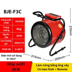 Máy Sưởi Công Nghiệp 3kW-15kW Có Vây Nóng