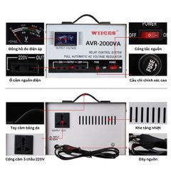 Máy tự động ổn áp xoay chiều WIICES 220V - 2000VA