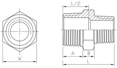 Ống Nối Giảm Lục Giác 2 Đầu Ren Ngoài Inox 304 DN8 - DN100