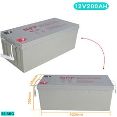 Pin Lưu Trữ Điện Mặt Trời Gel 12V 65AH-250AH Mới 100%, Khả Năng Xả Sâu Tốt, Tuổi Thọ 10 Năm