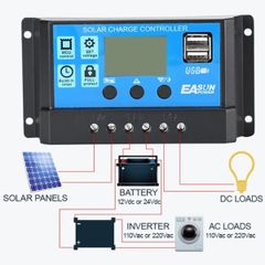Thiết bị điều khiển sạc điện mặt trời PWM GV-YJSS 10A/20A/30A/40A