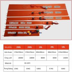 Thiết Bị Gia Nhiệt Dây Cao Su Silicone Dùng Cho Thùng Phuy Dầu, Nhựa Đường