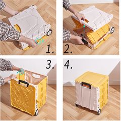 Thùng Đựng Đồ Gấp Gọn Vali Kéo Đa Năng 45L Dùng Trên Ô Tô, Đi Siêu Thị, Di Chuyển Đồ Nặng