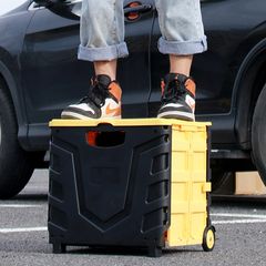 Thùng Đựng Đồ Gấp Gọn Vali Kéo Đa Năng 45L Dùng Trên Ô Tô, Đi Siêu Thị, Di Chuyển Đồ Nặng