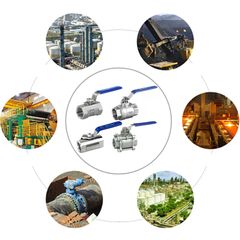 Van Bi Hai Mảnh Thép Không Gỉ 304 Chịu Nhiệt 150-180 Độ C Áp Lực 1.6-2.4MPa