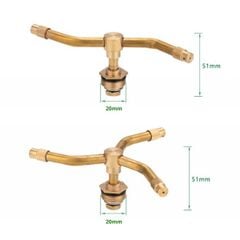 Vòi Phun Nước Tự Xoay Nhiều Nhánh Bằng Đồng Làm Mát Bãi Cỏ Tưới Cây