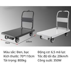 Xe Đẩy Hàng Chạy Điện 4 bánh, Tải Trọng 300kg, Với 40 Pin Lithium Đi Quãng Đường 10Km