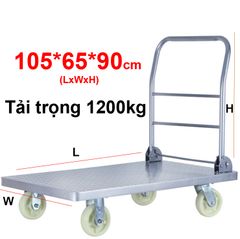 Xe Đẩy Hàng 4 Bánh 150KG Bằng Thép Gấp Gọn
