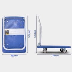 Xe Đẩy Hàng 4 Bánh 300kg Sàn Nhựa Cao Cấp