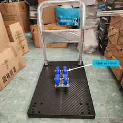 Xe Đẩy Hàng 4 Bánh 300kg Sàn Nhựa Cao Cấp