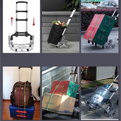 Xe Đẩy Hàng Leo Cầu Thang 6 Bánh Đa Năng Dễ Gấp Gọn Bằng Hợp Kim Nhôm Cao Cấp 90XT