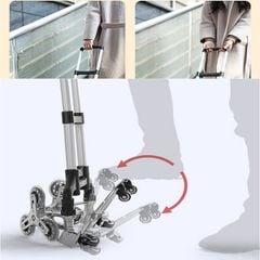 Xe Đẩy Hàng Leo Cầu Thang 6 Bánh Đa Năng Dễ Gấp Gọn Bằng Hợp Kim Nhôm Cao Cấp 90XT