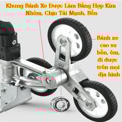 Xe Đẩy Hàng Leo Cầu Thang 6 Bánh Đa Năng Dễ Gấp Gọn Bằng Hợp Kim Nhôm Cao Cấp 90XT