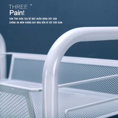 Kệ Để Đồ Đa Năng 3 Tầng Di Động Bằng Thép Phủ Sơn Tĩnh Điện Có Độ Bền Cao, Chống Trầy Xước