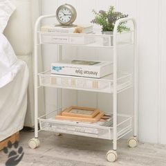 Kệ Để Đồ Đa Năng 3 Tầng Di Động Bằng Thép Phủ Sơn Tĩnh Điện Có Độ Bền Cao, Chống Trầy Xước