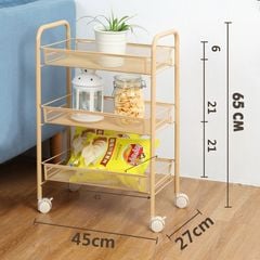 Kệ Để Đồ Đa Năng 3 Tầng Di Động Bằng Thép Phủ Sơn Tĩnh Điện Có Độ Bền Cao, Chống Trầy Xước
